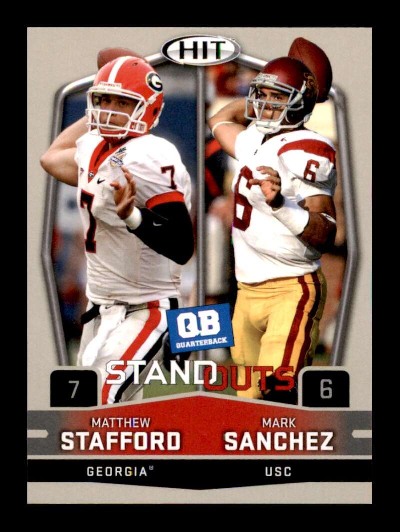 Load image into Gallery viewer, 2009 SAGE HIT Standouts Mark Sanchez Matthew Stafford #52 Rookie RC Image 1
