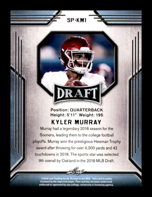 2019 Leaf Draft Kyler Murray Kyler Murray