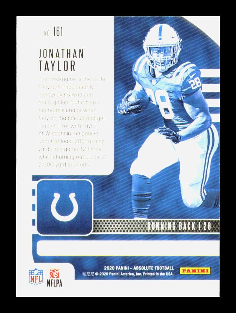 Load image into Gallery viewer, 2020 Panini Absolute Jonathan Taylor #161 Rookies Indianapolis Colts  Image 2
