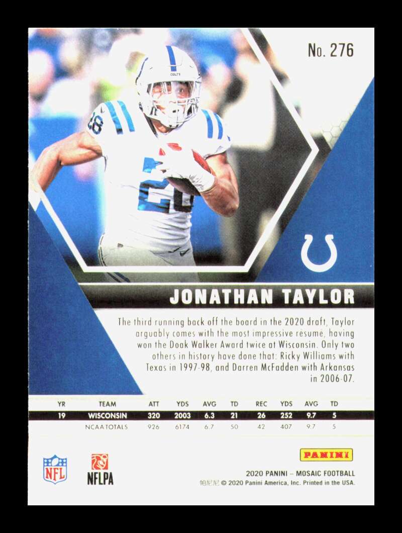 Load image into Gallery viewer, 2020 Panini Mosaic Jonathan Taylor #276 Indianapolis Colts  Image 2
