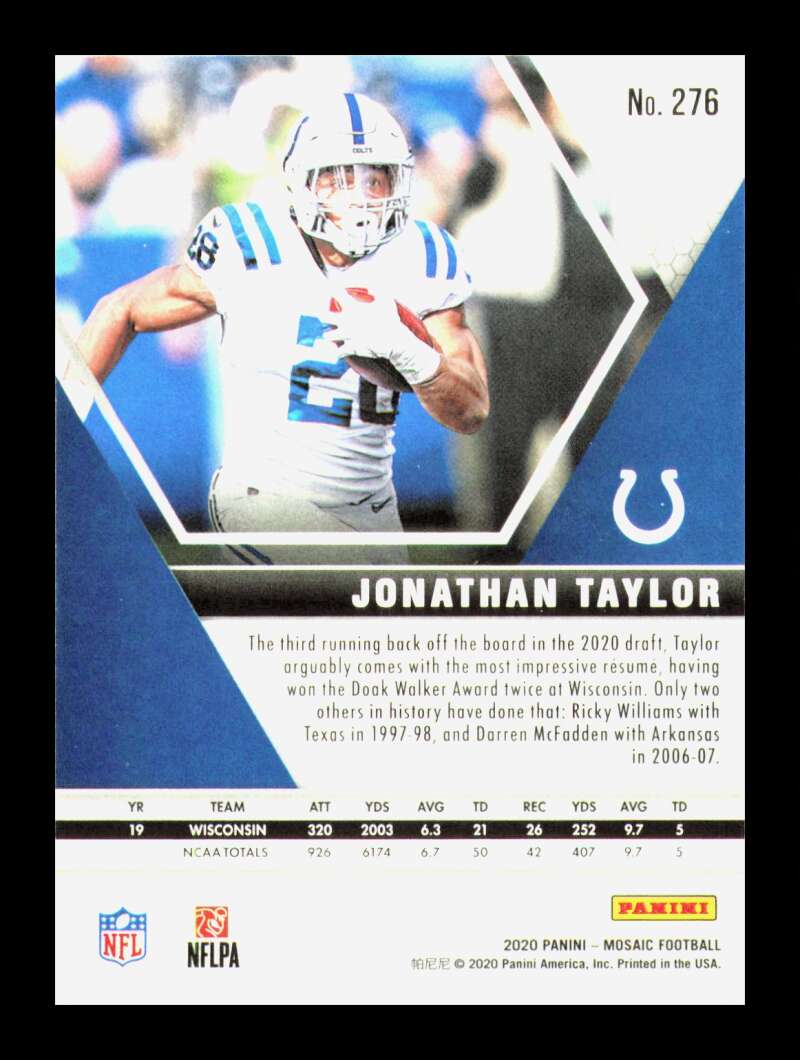 Load image into Gallery viewer, 2020 Panini Mosaic Jonathan Taylor #276 Indianapolis Colts  Image 2
