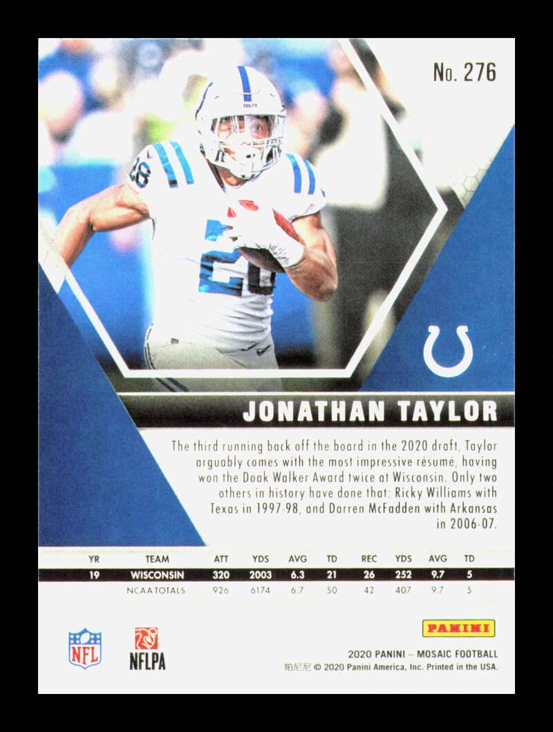 Load image into Gallery viewer, 2020 Panini Mosaic Jonathan Taylor #276 Indianapolis Colts  Image 2
