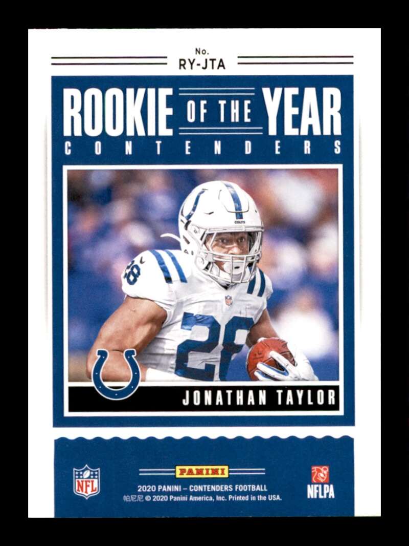 Load image into Gallery viewer, 2020 Panini Contenders Rookie of the Year Contenders Ruby Jonathan Taylor #6 Indianapolis Colts  Image 2
