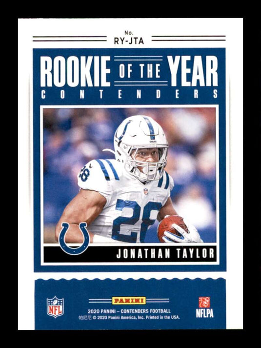 2020 Panini Contenders Rookie of the Year Contenders Ruby Jonathan Taylor