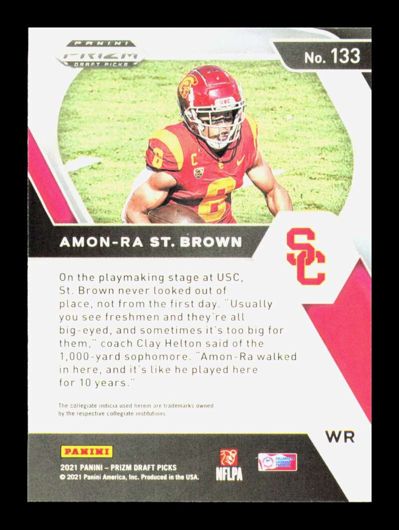 Load image into Gallery viewer, 2021 Panini Prizm Draft Amon-Ra St. Brown #133 USC Trojans Rookie RC  Image 2
