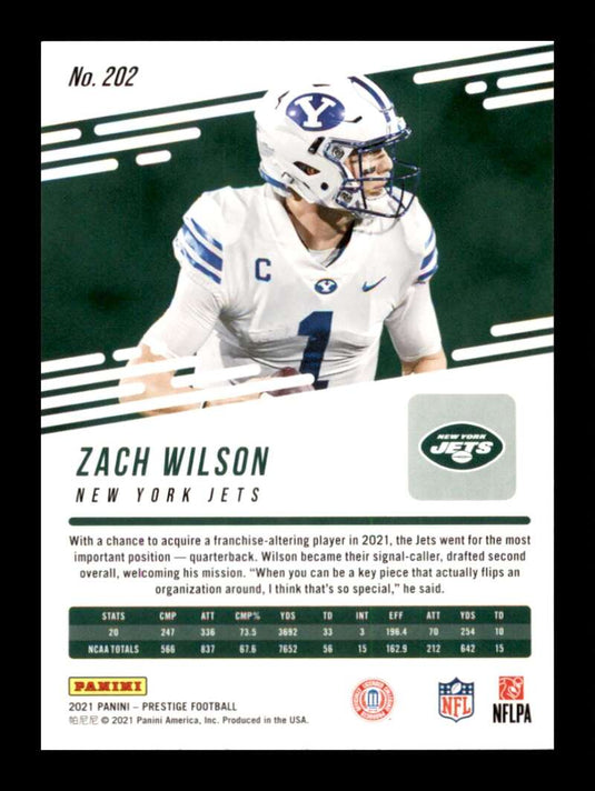 2021 Panini Prestige Zach Wilson 