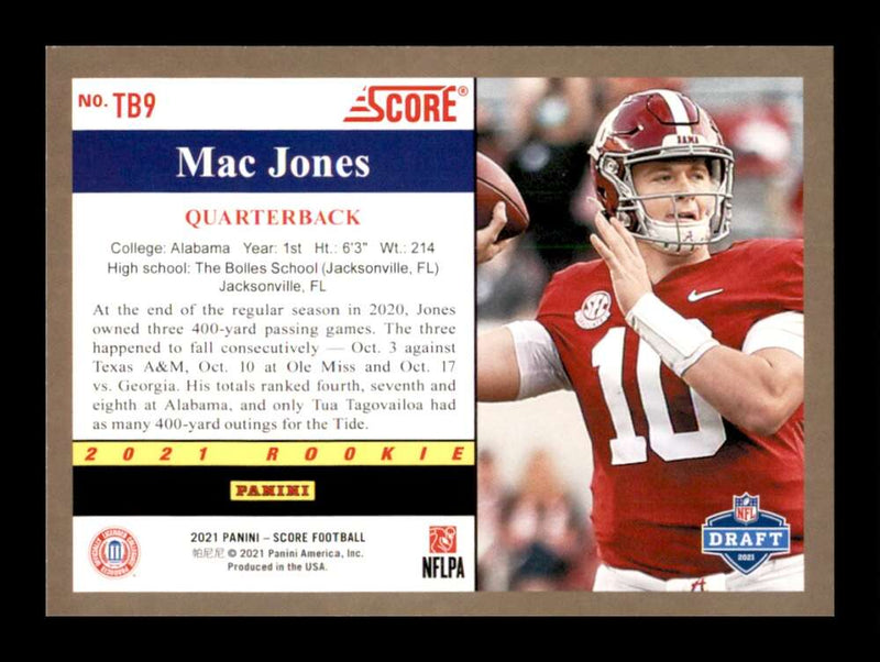 Load image into Gallery viewer, 2021 Score 1991 Throwback Mac Jones #9 Alabama Crimson Tide Rookie RC  Image 2
