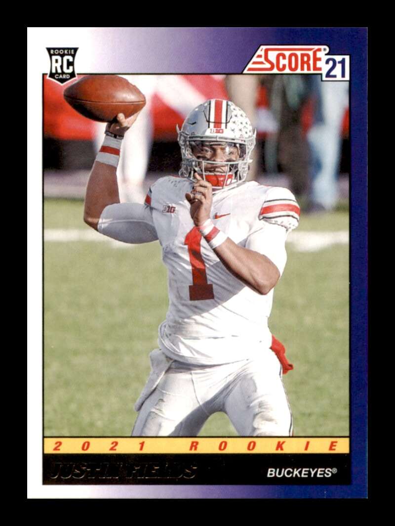 Load image into Gallery viewer, 2021 Score 1991 Throwback Justin Fields #2 Ohio State Buckeyes Rookie RC  Image 1
