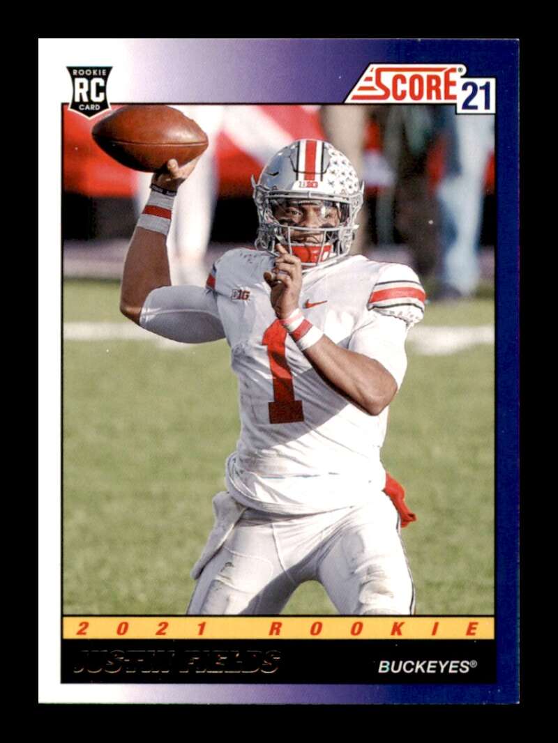 Load image into Gallery viewer, 2021 Score 1991 Throwback Justin Fields #2 Ohio State Buckeyes Rookie RC  Image 1
