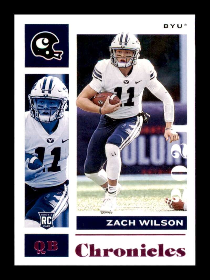 Load image into Gallery viewer, 2021 Panini Chronicles Draft Pink Zach Wilson #4 BYU Cougars Rookie RC  Image 1
