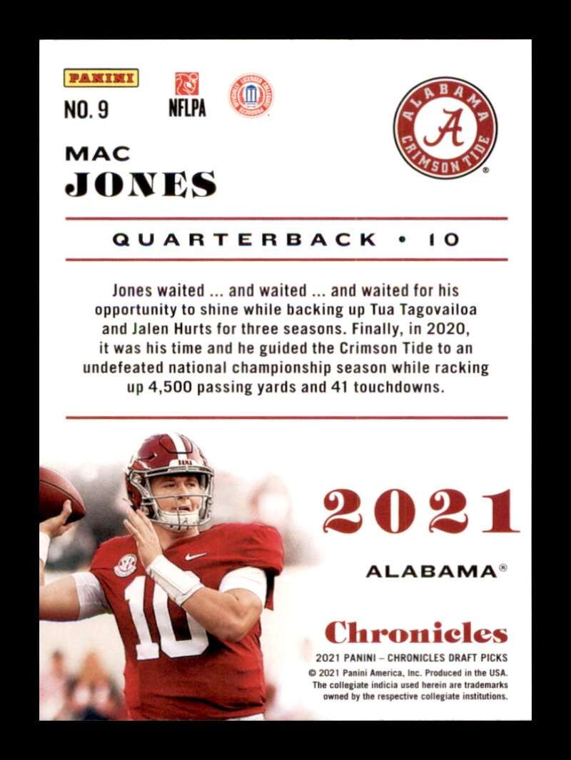 Load image into Gallery viewer, 2021 Panini Chronicles Draft Pink Mac Jones #9 Alabama Rookie RC Image 2
