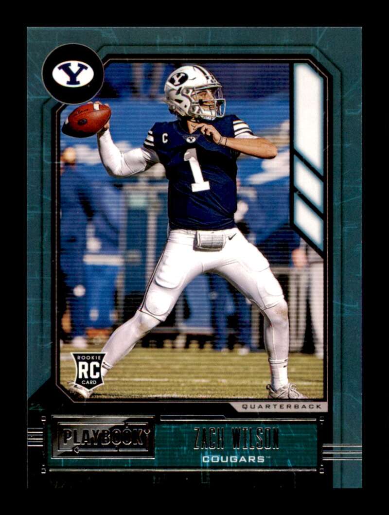 Load image into Gallery viewer, 2021 Panini Chronicles Draft Playbook Zach Wilson #335 BYU Cougars Rookie RC  Image 1
