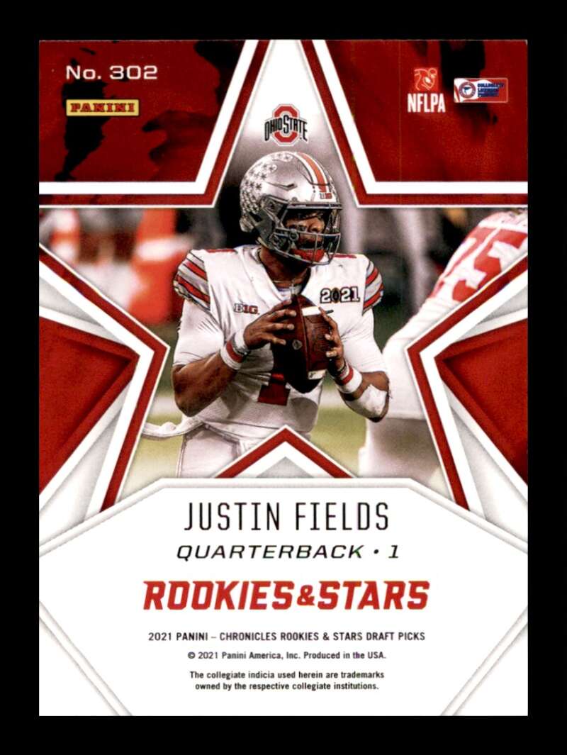 Load image into Gallery viewer, 2021 Panini Chronicles Draft Rookies &amp; Stars Justin Fields #302 Ohio State Buckeyes Rookie RC  Image 2
