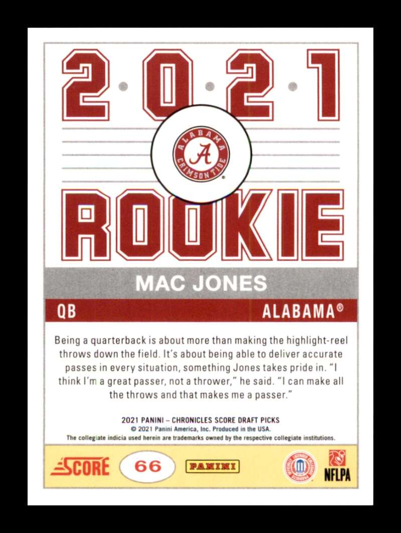 Load image into Gallery viewer, 2021 Panini Chronicles Draft Score Retro Pink Mac Jones #66 Alabama Rookie RC  Image 2
