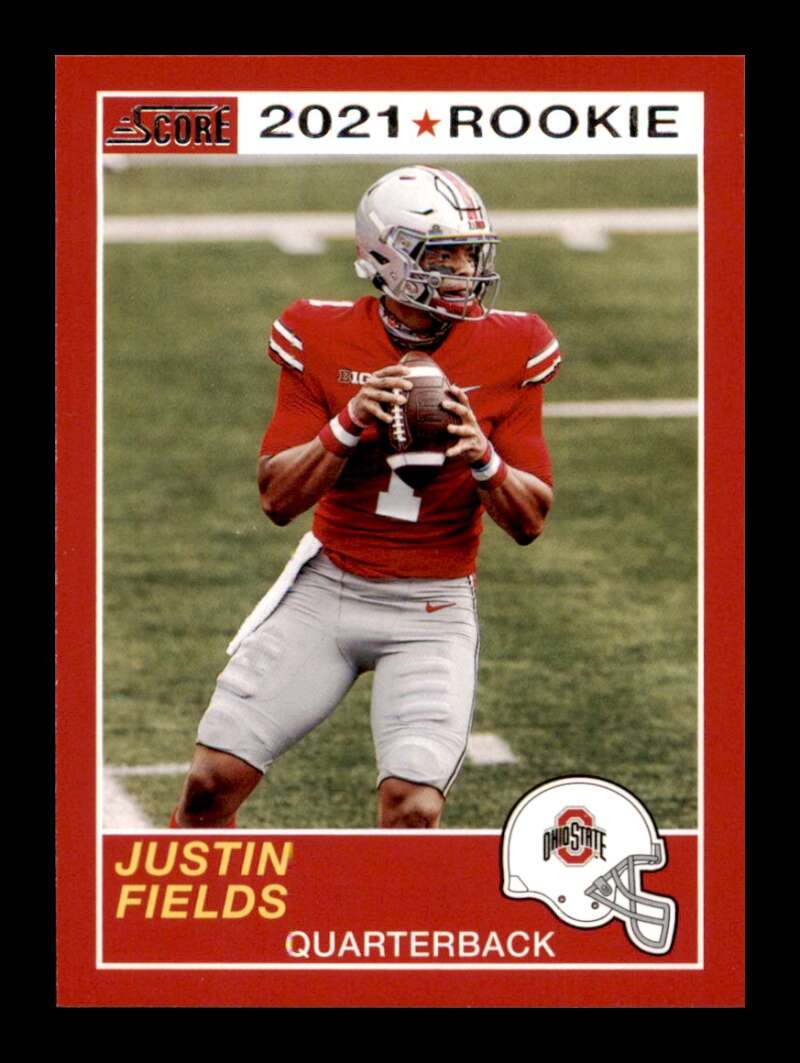 Load image into Gallery viewer, 2021 Panini Chronicles Draft Score Retro Justin Fields #59 Ohio State Buckeyes Rookie RC Image 1
