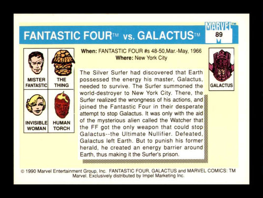 1990 Impel Marvel Universe Fantastic Four vs. Galactus 