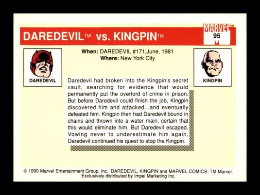 1990 Impel Marvel Universe Daredevil vs. Kingpin 