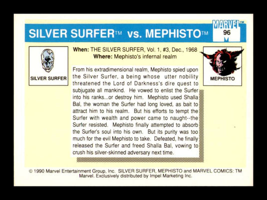 1990 Impel Marvel Universe Surfer vs. Mephisto 
