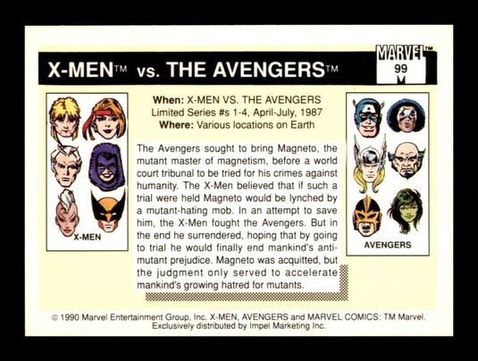 1990 Impel Marvel Universe X-Men The Avengers 