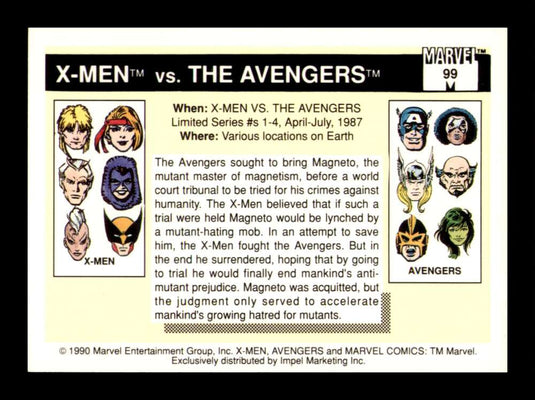 1990 Impel Marvel Universe X-Men The Avengers 
