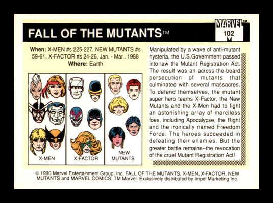 1990 Impel Marvel Universe Fall of the Mutants 