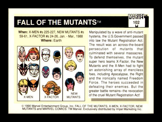 1990 Impel Marvel Universe Fall of the Mutants 