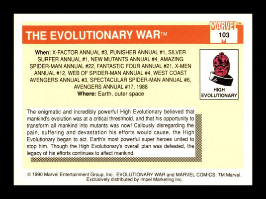 1990 Impel Marvel Universe The Evolutionary War 