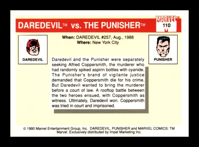 Load image into Gallery viewer, 1990 Impel Marvel Universe Daredevil vs. Punisher #110 NM OR BETTER Image 2
