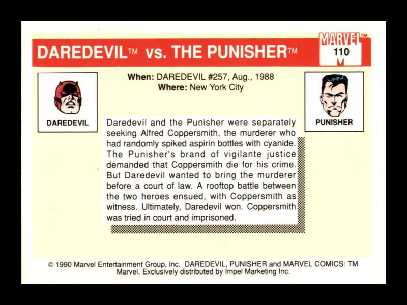 Load image into Gallery viewer, 1990 Impel Marvel Universe Daredevil vs. Punisher #110 NM OR BETTER Image 2
