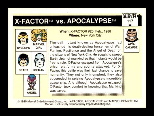 1990 Impel Marvel Universe X-Factor vs. Apocalypse 