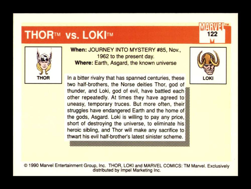 Load image into Gallery viewer, 1990 Impel Marvel Universe Thor Loki #122 NM OR BETTER Image 2
