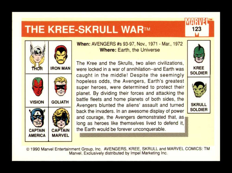 Load image into Gallery viewer, 1990 Impel Marvel Universe The Kree-Skrull War #123 NM OR BETTER Image 2
