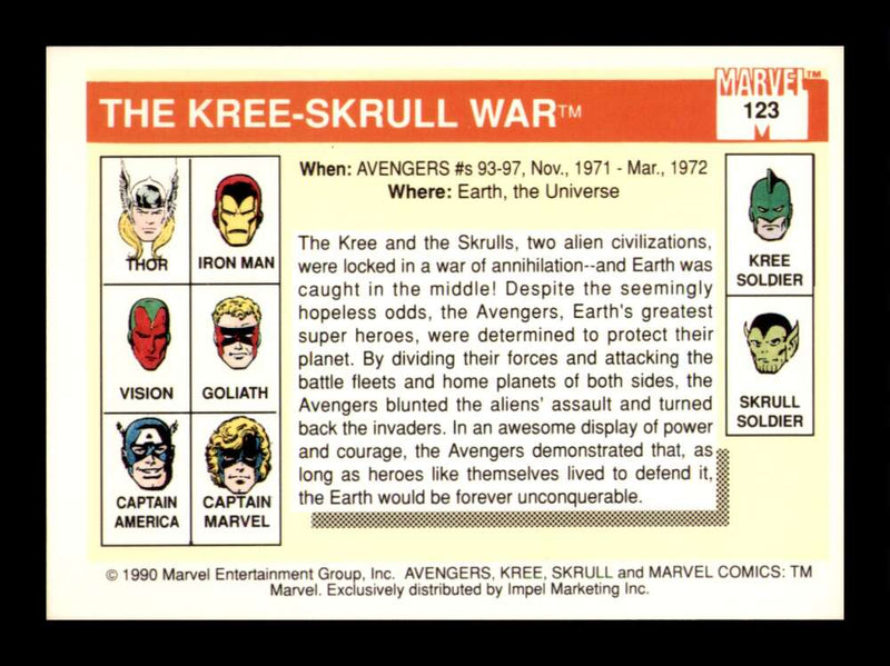 Load image into Gallery viewer, 1990 Impel Marvel Universe The Kree-Skrull War #123 NM OR BETTER Image 2
