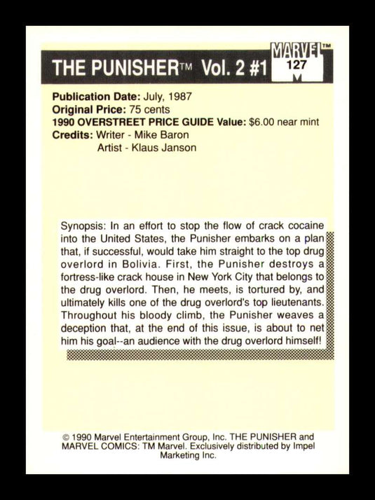 1990 Impel Marvel Universe Punisher Series II #1 #127 NM OR BETTER