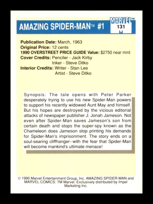 1990 Impel Marvel Universe Amazing Spider-Man 