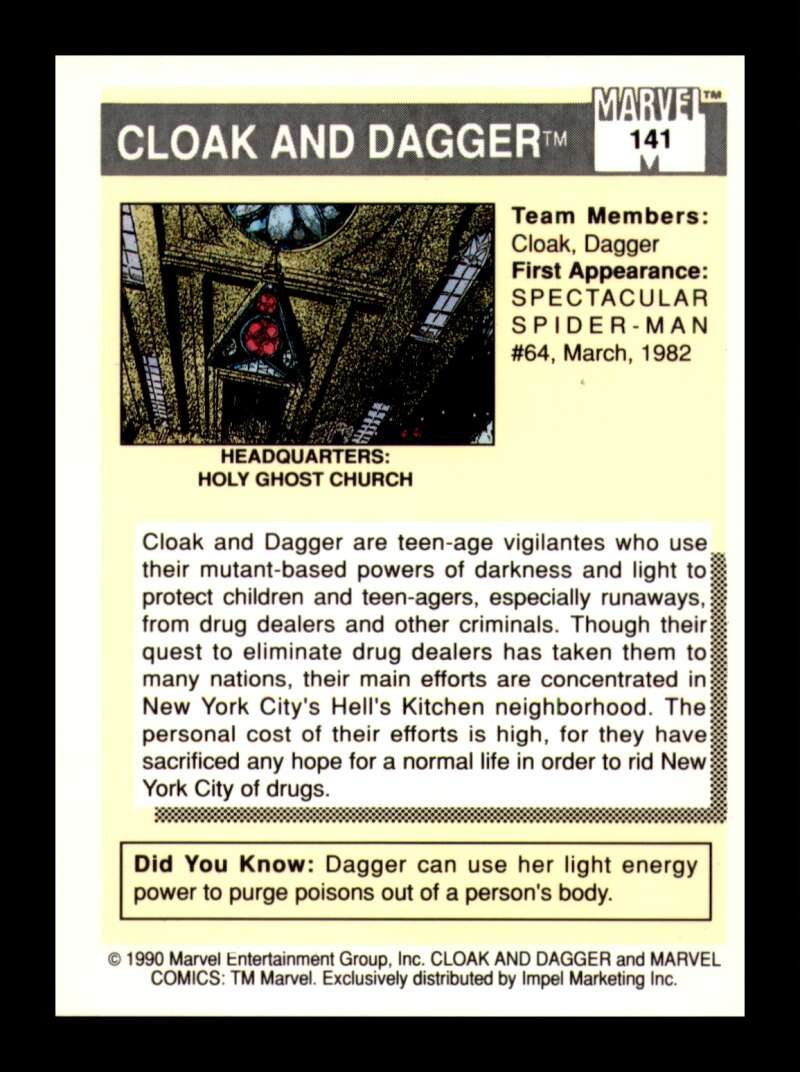 Load image into Gallery viewer, 1990 Impel Marvel Universe Cloak and Dagger #141 NM OR BETTER Image 2
