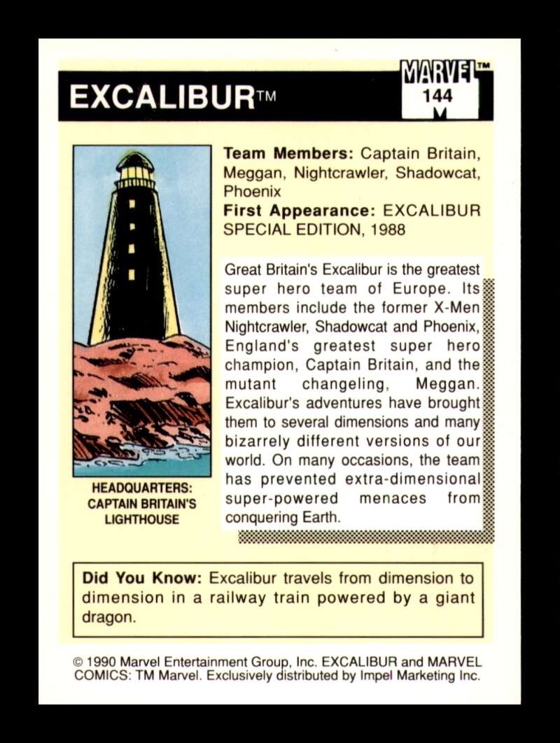 Load image into Gallery viewer, 1990 Impel Marvel Universe Excalibur #144 NM OR BETTER Image 2
