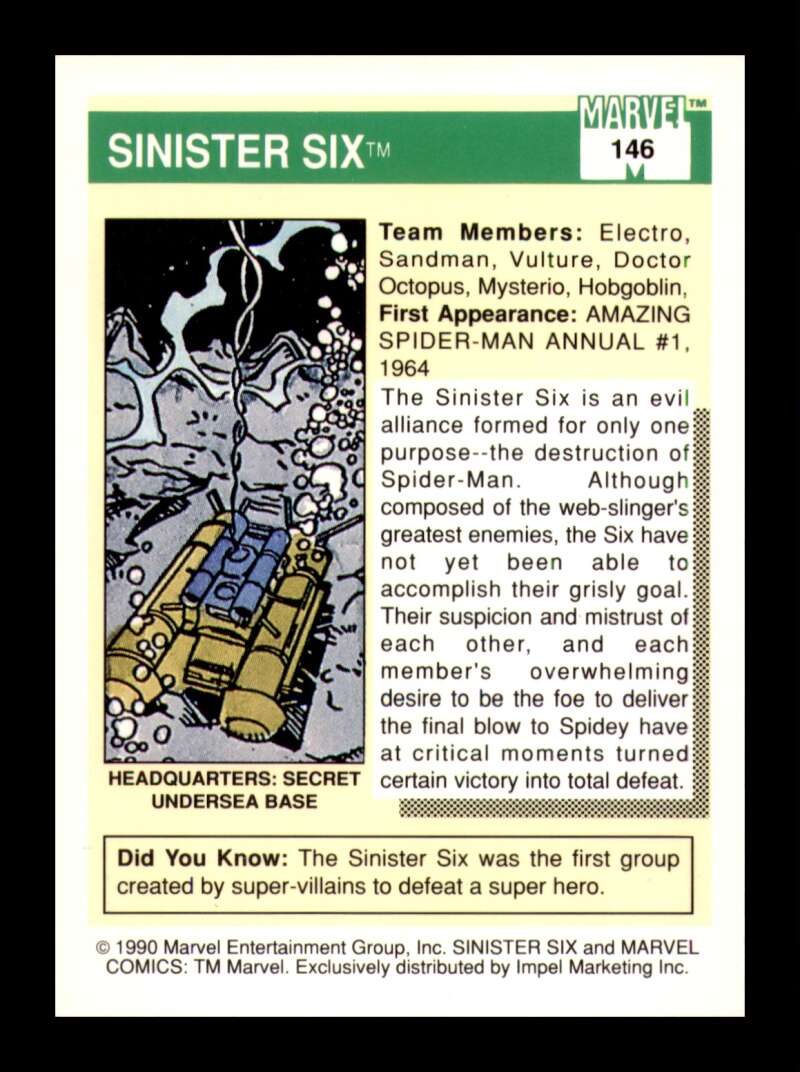 Load image into Gallery viewer, 1990 Impel Marvel Universe Sinister Six #146 NM OR BETTER Image 2
