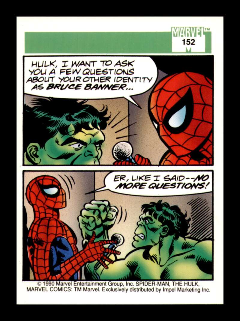 Load image into Gallery viewer, 1990 Impel Marvel Universe Spider-Man Presents: The Hulk #152 NM OR BETTER Image 2
