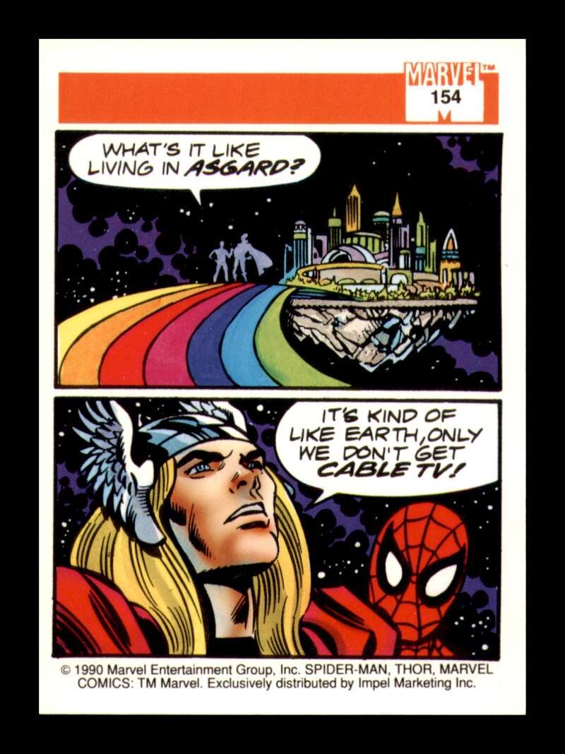 Load image into Gallery viewer, 1990 Impel Marvel Universe Spider-Man Presents: Thor #154 NM OR BETTER Image 2
