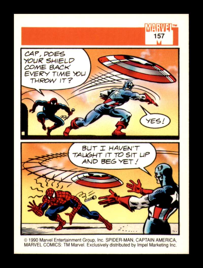 Load image into Gallery viewer, 1990 Impel Marvel Universe Spider-Man Presents Captain America #157 NM OR BETTER Image 2
