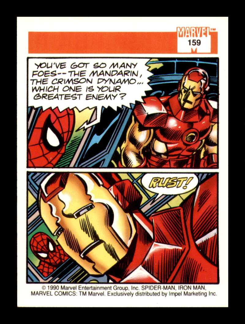Load image into Gallery viewer, 1990 Impel Marvel Universe Spider-Man Presents: Iron Man #159 NM OR BETTER Image 2
