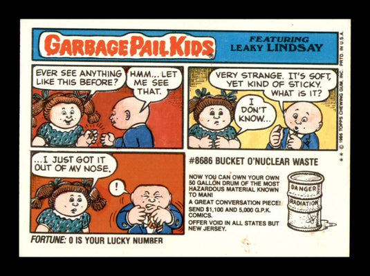 1986 Topps Garbage Pail Kids Series 6 Abraham Wrinklin'