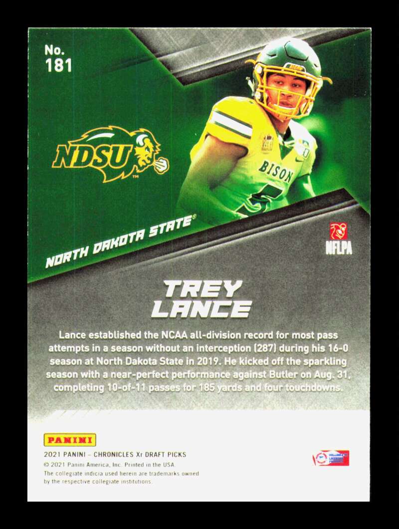 Load image into Gallery viewer, 2021 Panini Chronicles Draft XR Trey Lance #181 North Dakota State Bison Rookie RC Image 2
