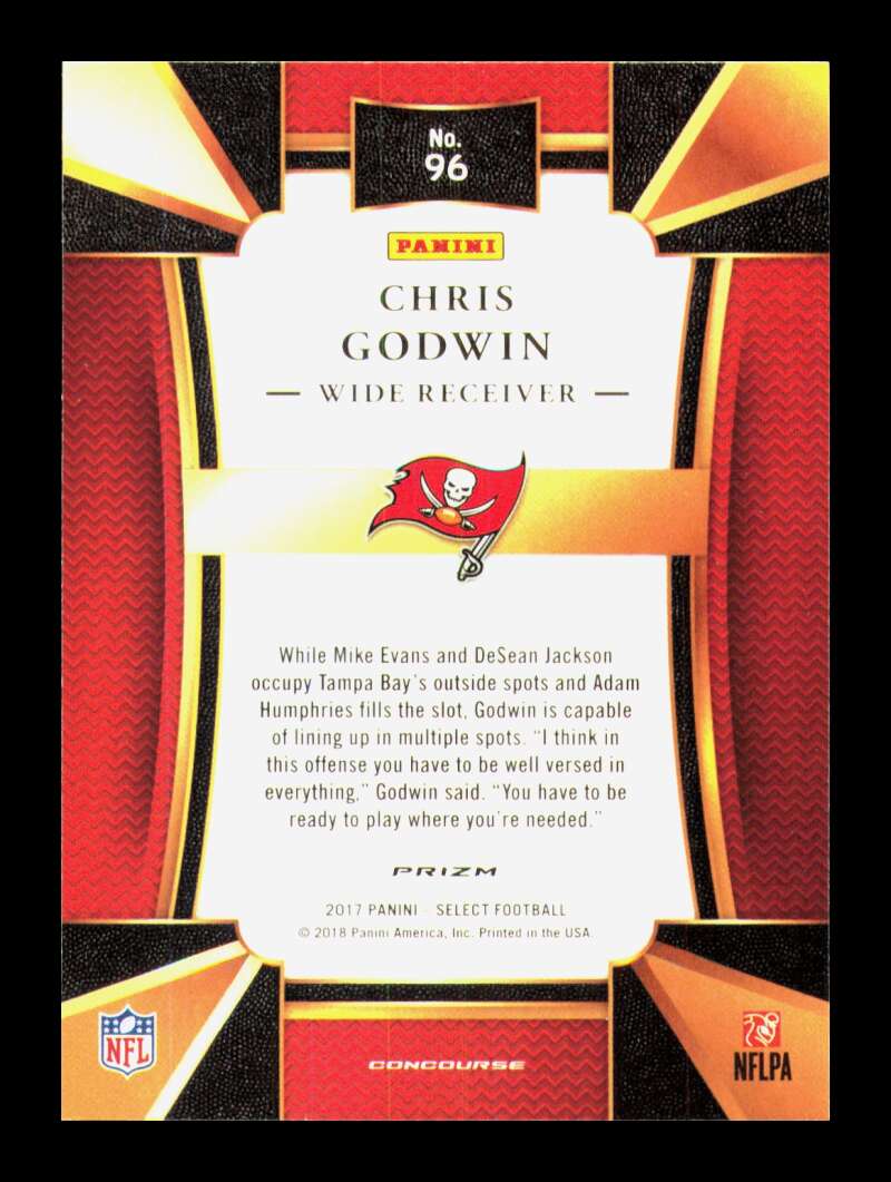 Load image into Gallery viewer, 2017 Panini Select Chris Godwin #96 Tampa Bay Buccaneers Rookie RC  Image 2
