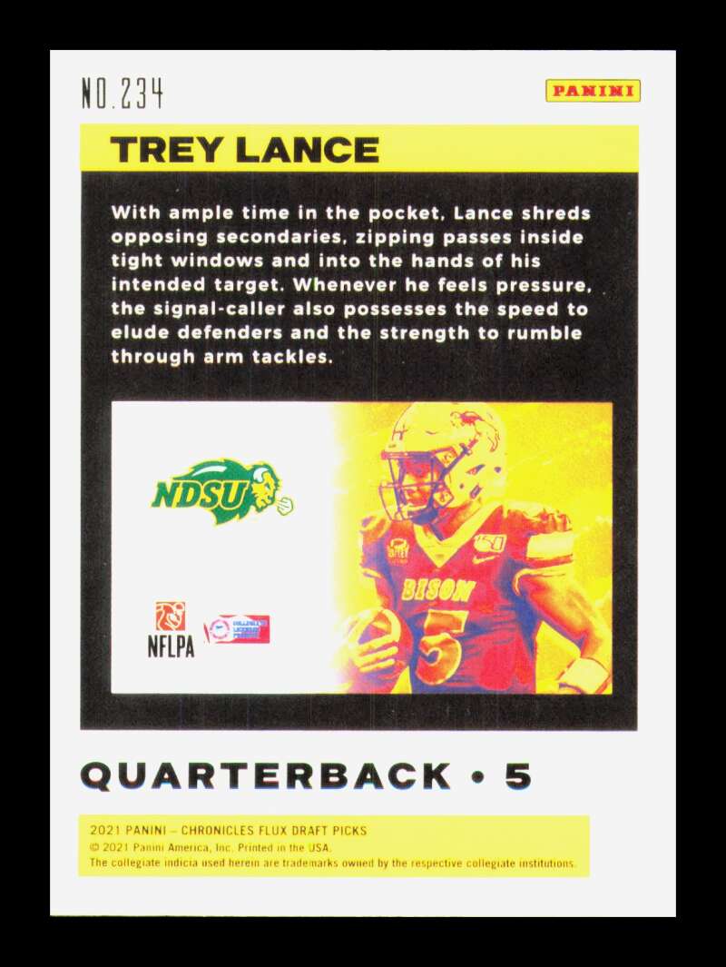 Load image into Gallery viewer, 2021 Panini Chronicles Draft Flux Trey Lance #234 North Dakota State Bison Rookie RC  Image 2
