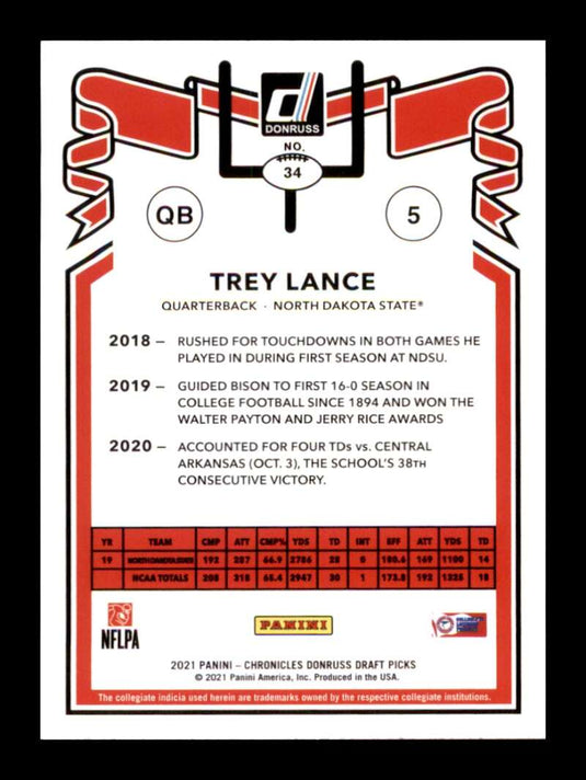 2021 Panini Chronicles Draft Donruss Retro Trey Lance