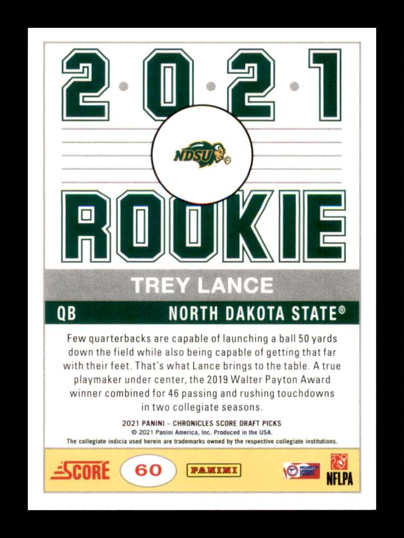 Load image into Gallery viewer, 2021 Panini Chronicles Draft Score Retro Trey Lance #60 North Dakota State Bison Rookie RC  Image 2
