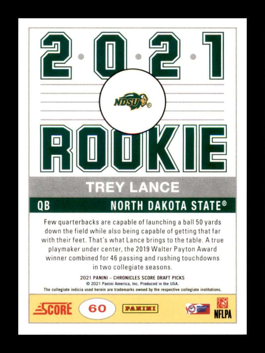 2021 Panini Chronicles Draft Score Retro Trey Lance 