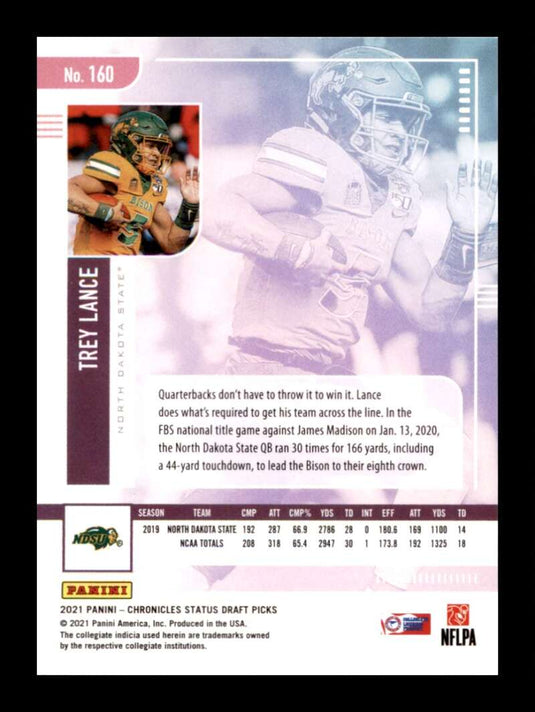 2021 Panini Chronicles Draft Status Trey Lance 